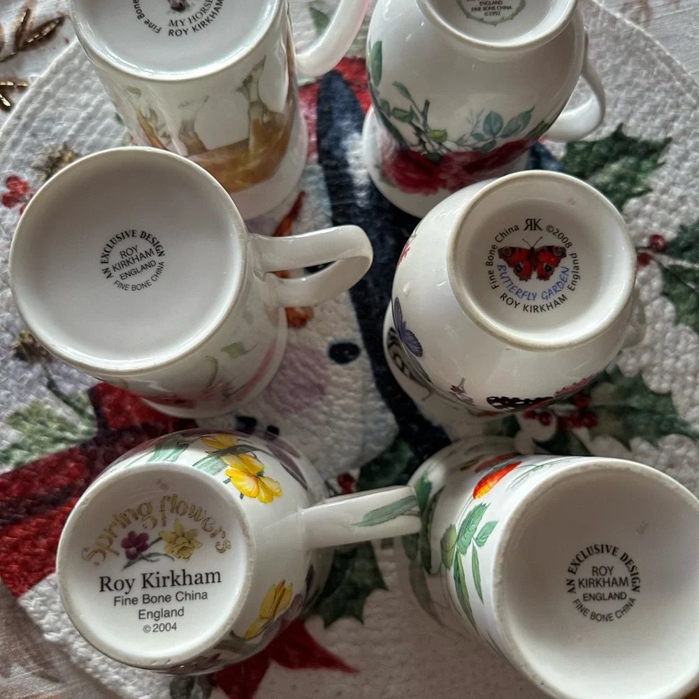 Roy Kirkham Set of Six Bone China Mugs - Picture 12 of 14